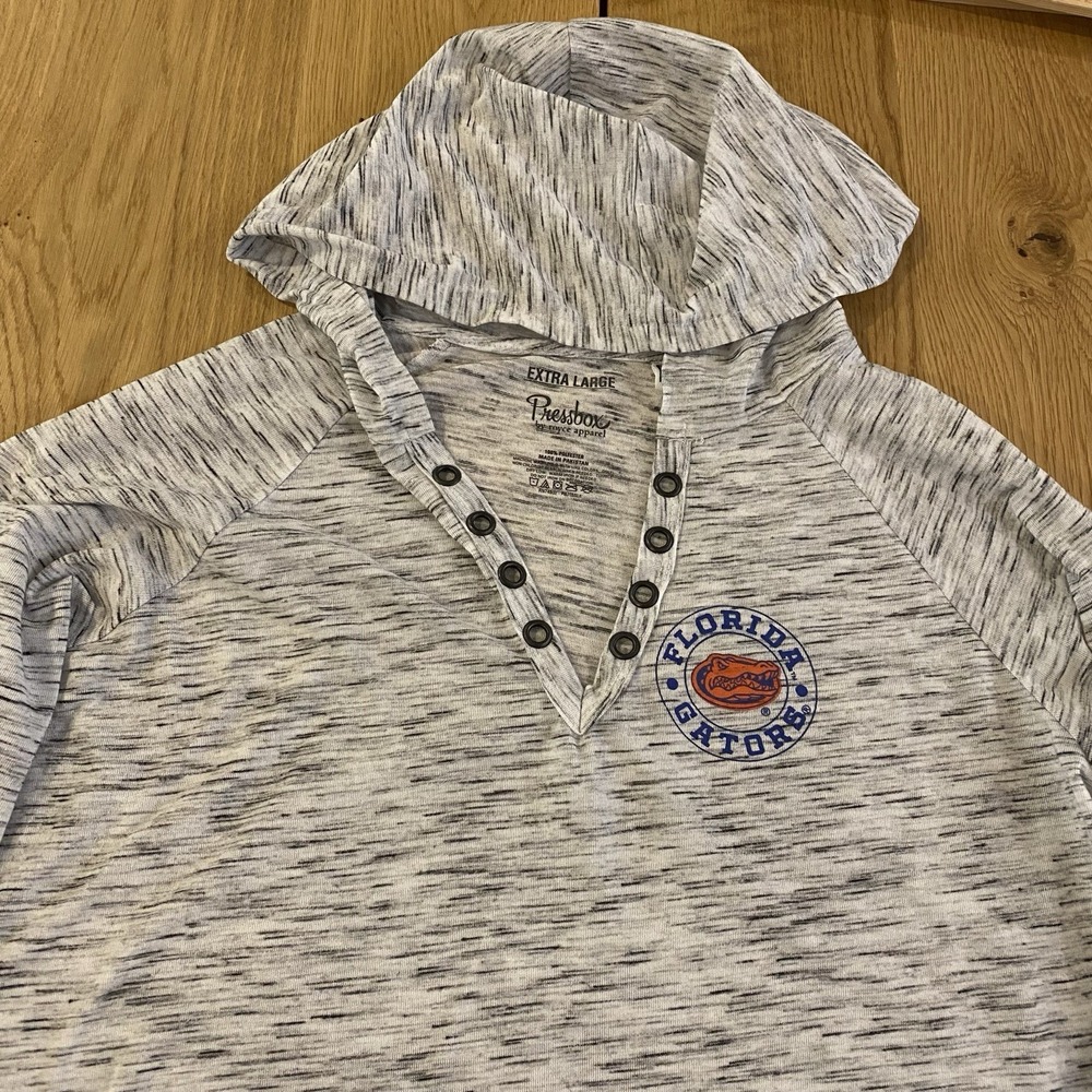 Florida Gators Hoodie Pullover White Gray Heather Women's X-Large Pressbox *